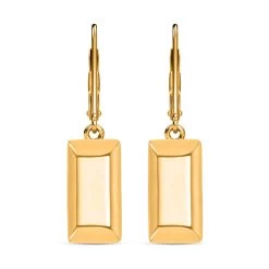 Iliana 18K Yellow Gold Bar Earrings| Gold Lever Back Earrings| Gold Jewelry For Her