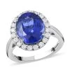 Doorbuster Red Carpet Collection Certified & Appraised RHAPSODY 950 Platinum AAAA Tanzanite And E-F VS Diamond Halo Ring 8 Grams 6.40 Ctw -Jewelry store 7263838