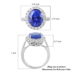 Doorbuster Red Carpet Collection Certified & Appraised RHAPSODY 950 Platinum AAAA Tanzanite And E-F VS Diamond Halo Ring 8 Grams 6.40 Ctw -Jewelry store 7263838 5