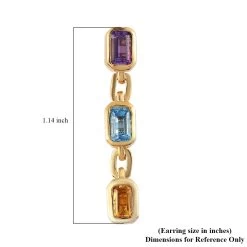 Multi Gemstone Dangling Earrings In Vermeil Yellow Gold Over Sterling Silver 1.90 Ctw 11 Multi Gemstone Dangling Earrings In Vermeil Yellow Gold Over Sterling Silver 1.90 Ctw -Jewelry store 7263945 4