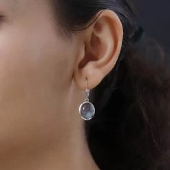 Natural Zimbaprase Lever Back Earrings In Platinum Over Sterling Silver 10.95 Ctw -Jewelry store 7264623 2