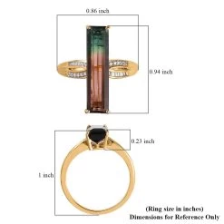 Luxoro 14K Yellow Gold Premium Bi-Color Tourmaline And G-H I2 Diamond Ring 5.75 Ctw 13 Luxoro 14K Yellow Gold Premium Bi-Color Tourmaline And G-H I2 Diamond Ring 5.75 Ctw -Jewelry store 7265058 5
