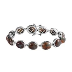 Natural Zimbaprase Bracelet In Platinum Over Sterling Silver (7.25 In) 43.25 Ctw