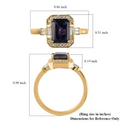 Catalina Iolite And Moissanite Ring In Vermeil Yellow Gold Over Sterling Silver 2.15 Ctw -Jewelry store 7266787 5