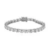 Emerald Cut Moissanite Tennis Bracelet In Vermeil Yellow Gold Over Sterling Silver (6.50 In) 11.90 Grams 15.50 Ctw -Jewelry store 7266877