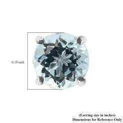 Certified Iliana 18K White Gold AAA Santa Maria Aquamarine Stud Earrings 1.00 Ctw -Jewelry store 7267573 3
