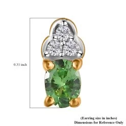 Premium Natural Tsavorite Garnet And Natural White Zircon Earrings In Vermeil Yellow Gold Over Sterling Silver 0.50 Ctw -Jewelry store 7267770 4