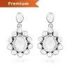 Polki Diamond Earrings In Platinum Over Sterling Silver 2.50 Ctw -Jewelry store 7268813
