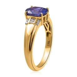 ILIANA 18K Yellow Gold AAA Tanzanian Color Change Sapphire And GH SI Diamond Ring 4.8 Grams 2.20 Ctw -Jewelry store 7271521 3