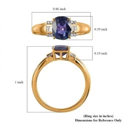 ILIANA 18K Yellow Gold AAA Tanzanian Color Change Sapphire And GH SI Diamond Ring 4.8 Grams 2.20 Ctw -Jewelry store 7271521 5