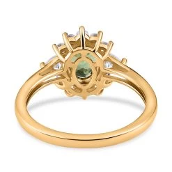 LUXORO 10K Yellow Gold Premium Natural Tsavorite Garnet And Moissanite Sunburst Ring 2.15 Grams 1.25 Ctw 12 LUXORO 10K Yellow Gold Premium Natural Tsavorite Garnet And Moissanite Sunburst Ring 2.15 Grams 1.25 Ctw -Jewelry store 7272382 4