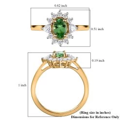 LUXORO 10K Yellow Gold Premium Natural Tsavorite Garnet And Moissanite Sunburst Ring 2.15 Grams 1.25 Ctw 13 LUXORO 10K Yellow Gold Premium Natural Tsavorite Garnet And Moissanite Sunburst Ring 2.15 Grams 1.25 Ctw -Jewelry store 7272382 5