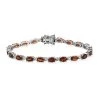Tanzanian Golden Tourmaline And Moissanite Bracelet In Platinum Over Sterling Silver (7.25 In) 9.75 Ctw 2 Tanzanian Golden Tourmaline And Moissanite Bracelet In Platinum Over Sterling Silver (7.25 In) 9.75 Ctw -Jewelry store 7272648