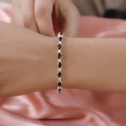 Tanzanian Golden Tourmaline And Moissanite Bracelet In Platinum Over Sterling Silver (7.25 In) 9.75 Ctw -Jewelry store 7272648 2