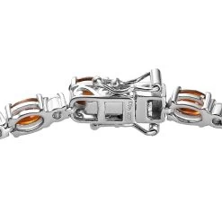 Tanzanian Golden Tourmaline And Moissanite Bracelet In Platinum Over Sterling Silver (7.25 In) 9.75 Ctw -Jewelry store 7272648 3