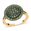 Green Diamond Cocktail Ring In Vermeil Yellow Gold Over Sterling Silver 1.00 Ctw -Jewelry store 7272802