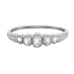 Montezuma Prasiolite 5 Stone Bangle Bracelet In Stainless Steel (7.50 In) 30.00 Ctw , Tarnish-Free, Waterproof, Sweat Proof Jewelry 11 Montezuma Prasiolite 5 Stone Bangle Bracelet In Stainless Steel (7.50 In) 30.00 Ctw , Tarnish-Free, Waterproof, Sweat Proof Jewelry -Jewelry store 7274163 3