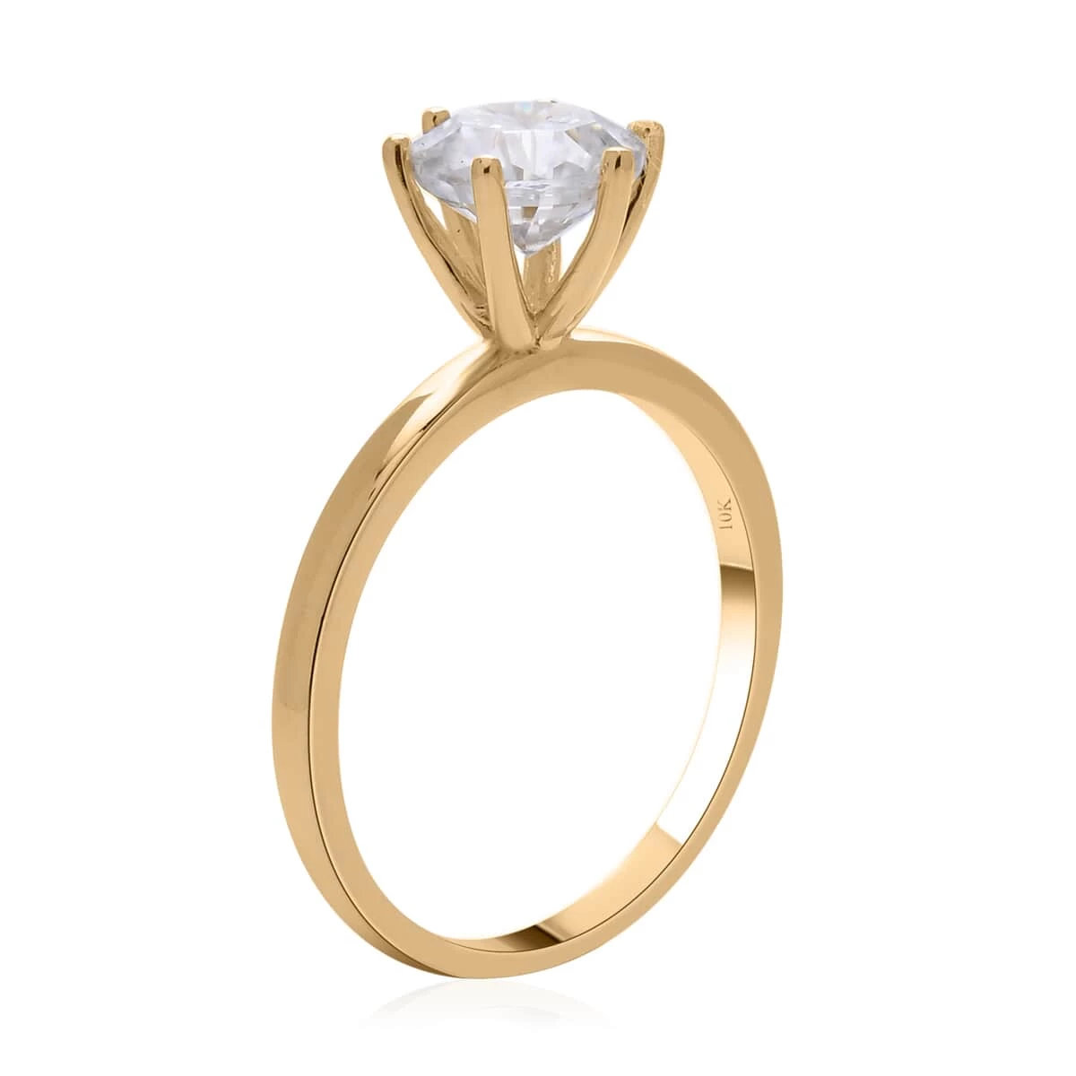 LUXORO 10K Yellow Gold Shield Cut Moissanite Solitaire Ring 2.30 Grams 1.60 Ctw 5 LUXORO 10K Yellow Gold Shield Cut Moissanite Solitaire Ring 2.30 Grams 1.60 Ctw - Image 3