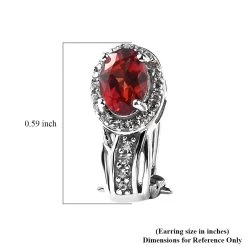 Lab Created Padparadscha Sapphire And White Zircon Omega Clip Earrings In Platinum Over Sterling Silver 2.60 Ctw -Jewelry store 7275595 4