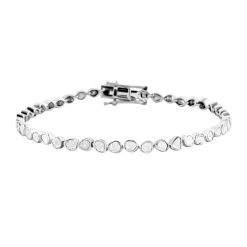 Polki Diamond Tennis Bracelet, Sterling Silver Bracelet, Polki Diamond Bracelet, Bracelet For Her (8.00 In) 2.25 Ctw