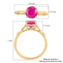 Doorbuster LUXORO 14K Yellow Gold AAA Mozambique Ruby Solitaire Ring 2.40 Grams 1.50 Ctw -Jewelry store 7275729 4