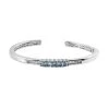 Santa Maria Aquamarine And White Topaz Cuff Bracelet In Platinum Over Sterling Silver (7.25 In) 2.50 Ctw