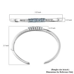 Santa Maria Aquamarine And White Topaz Cuff Bracelet In Platinum Over Sterling Silver (7.25 In) 2.50 Ctw 13 Santa Maria Aquamarine And White Topaz Cuff Bracelet In Platinum Over Sterling Silver (7.25 In) 2.50 Ctw -Jewelry store 7279328 5