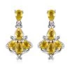 Tanzanian Canary Opal Dangling Earrings In Platinum Over Sterling Silver 1.25 Ctw -Jewelry store 7279981