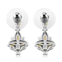 Tanzanian Canary Opal Dangling Earrings In Platinum Over Sterling Silver 1.25 Ctw -Jewelry store 7279981 3