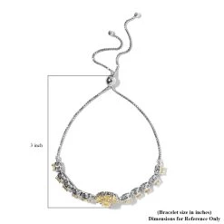 Tanzanian Canary Opal Floral Bolo Bracelet In Platinum Over Sterling Silver 2.50 Ctw -Jewelry store 7280127 4