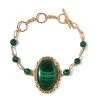 Karis African Malachite Paper Clip Chain Toggle Clasp Bracelet In 18K YG Plated (6.50 In) 57.00 Ctw -Jewelry store 7280624 1