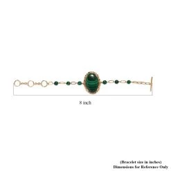 Karis African Malachite Paper Clip Chain Toggle Clasp Bracelet In 18K YG Plated (6.50 In) 57.00 Ctw 11 Karis African Malachite Paper Clip Chain Toggle Clasp Bracelet In 18K YG Plated (6.50 In) 57.00 Ctw -Jewelry store 7280624 4 1