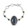 Karis Malagasy Labradorite Paper Clip Chain Toggle Clasp Bracelet In Platinum Bond (6.50 In) 48.25 Ctw -Jewelry store 7280626