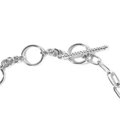 Karis Malagasy Labradorite Paper Clip Chain Toggle Clasp Bracelet In Platinum Bond (6.50 In) 48.25 Ctw -Jewelry store 7280626 3