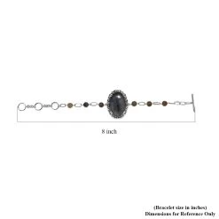 Karis Malagasy Labradorite Paper Clip Chain Toggle Clasp Bracelet In Platinum Bond (6.50 In) 48.25 Ctw -Jewelry store 7280626 4