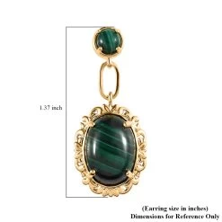 TLV KARIS African Malachite Earrings In 14K YG Over Sterling Silver And 18K YG Plated 23.15 Ctw 11 TLV KARIS African Malachite Earrings In 14K YG Over Sterling Silver And 18K YG Plated 23.15 Ctw -Jewelry store 7280665 4 1