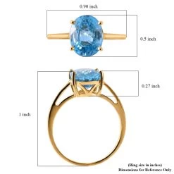 LUXORO 10K Yellow Gold Premium Ratanakiri Blue Zircon Solitaire Ring In Platinum Over 2 Grams 4.25 Ctw -Jewelry store 7281094 4