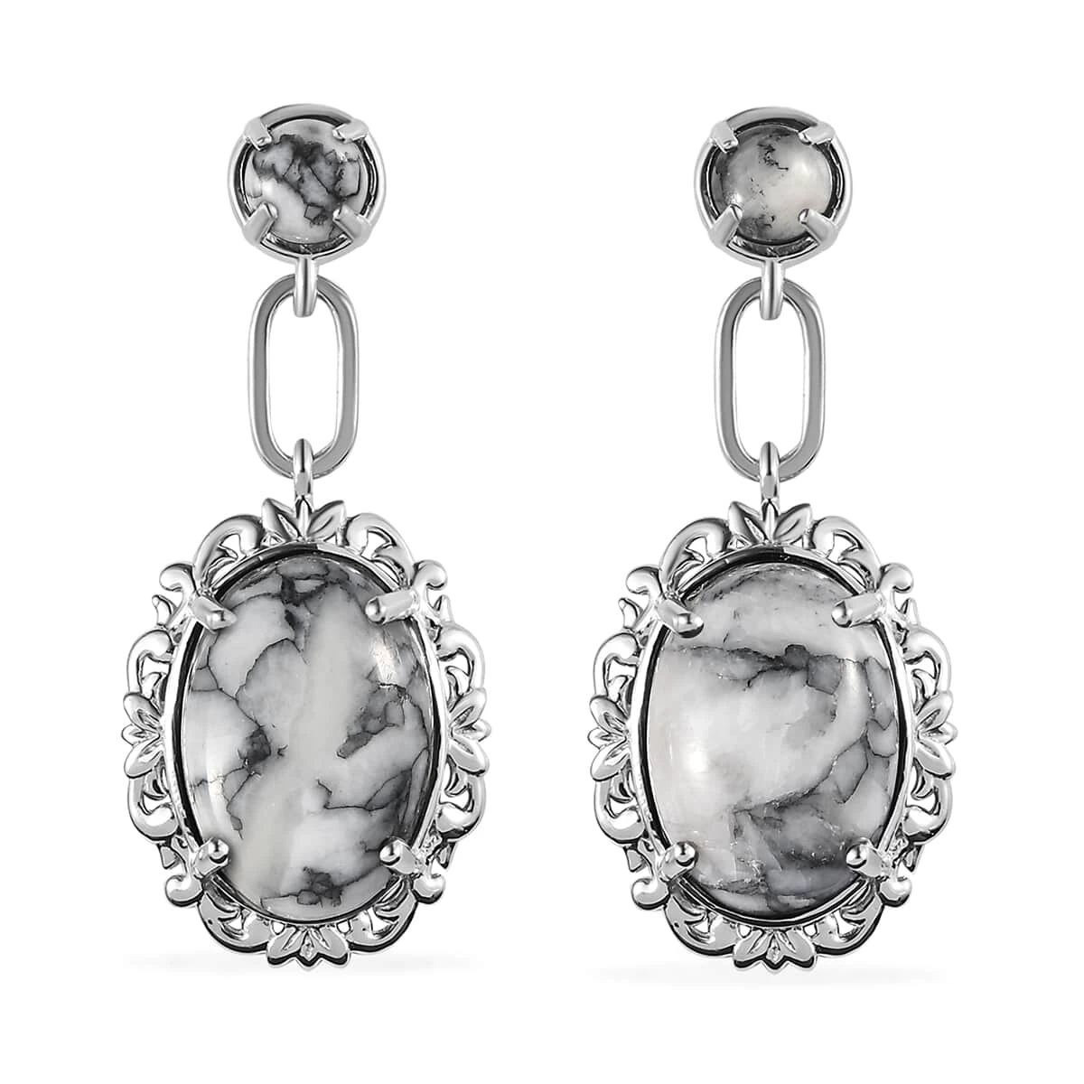 Karis Austrian Pinolith Earrings In Platinum Bond 15.20 Ctw 3 Karis Austrian Pinolith Earrings In Platinum Bond 15.20 Ctw