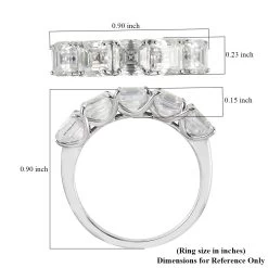 Asscher Cut Moissanite Ring In Platinum Over Sterling Silver 3.35 Ctw (Delivery In 10-15 Business Days) 13 Asscher Cut Moissanite Ring In Platinum Over Sterling Silver 3.35 Ctw (Delivery In 10-15 Business Days) -Jewelry store 7282541 5