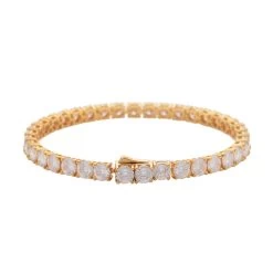 Lustro Stella Made With Finest CZ Tennis Bracelet In Vermeil Yellow Gold Over Sterling Silver (6.50 In) 28.35 Ctw -Jewelry store 7282713 2