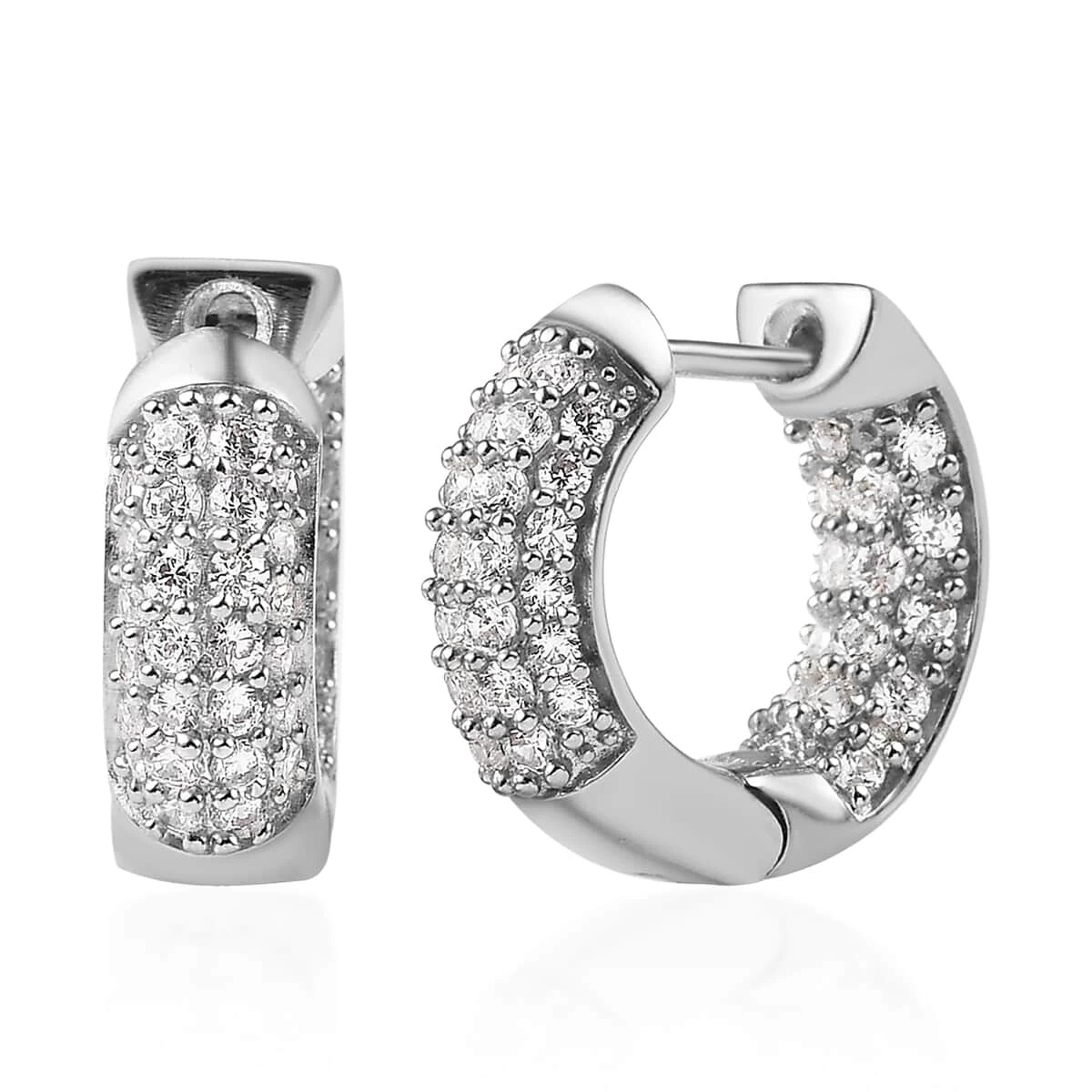 Karis Simulated Diamond Earrings In Platinum Bond 2.40 Ctw 3 Karis Simulated Diamond Earrings In Platinum Bond 2.40 Ctw
