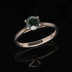 Luxoro SGL Certified Green Diamond Solitaire Ring, 10K Yellow Gold Ring, Diamond Ring, Gold Solitaire Ring, Promise Ring, Gold Gift For Her 1.00 Ctw -Jewelry store 7301484 1