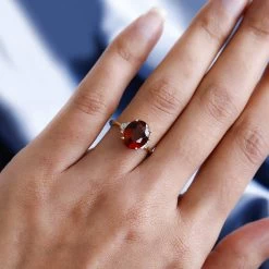 LUXORO 10K Yellow Gold Premium Sri Lankan Honey Garnet, Diamond Ring (2.20 G) 4.60 Ctw 10 LUXORO 10K Yellow Gold Premium Sri Lankan Honey Garnet, Diamond Ring (2.20 G) 4.60 Ctw -Jewelry store 7302258 2