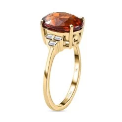 LUXORO 10K Yellow Gold Premium Sri Lankan Honey Garnet, Diamond Ring (2.20 G) 4.60 Ctw 11 LUXORO 10K Yellow Gold Premium Sri Lankan Honey Garnet, Diamond Ring (2.20 G) 4.60 Ctw -Jewelry store 7302258 3