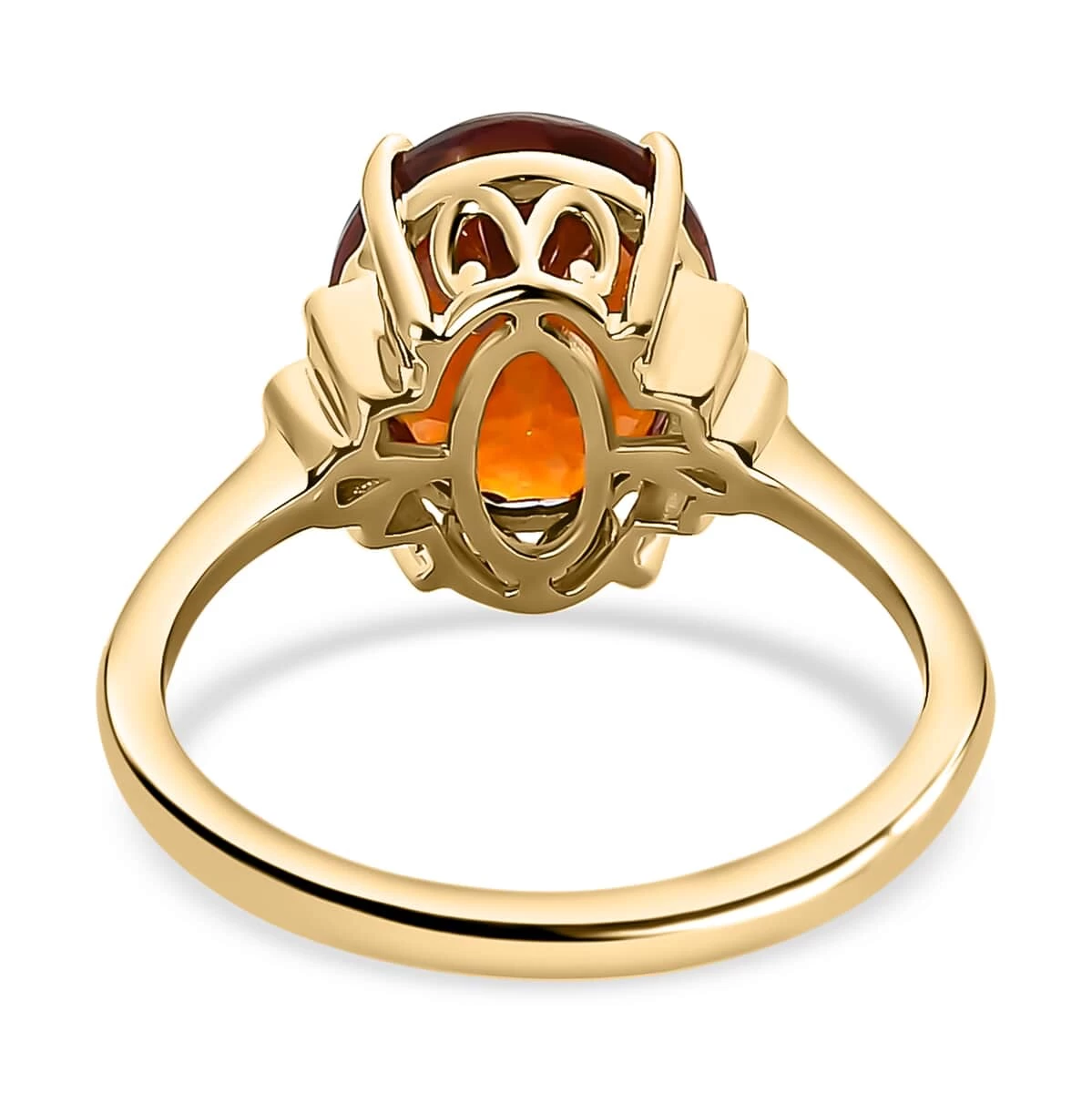LUXORO 10K Yellow Gold Premium Sri Lankan Honey Garnet, Diamond Ring (2.20 G) 4.60 Ctw 7 LUXORO 10K Yellow Gold Premium Sri Lankan Honey Garnet, Diamond Ring (2.20 G) 4.60 Ctw - Image 5