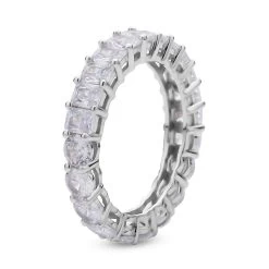 Lustro Stella Made With The Finest CZ Eternity Band Ring In Rhodium Over Sterling Silver 6.80 Ctw -Jewelry store 7302501 3