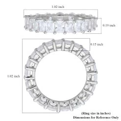 Lustro Stella Made With The Finest CZ Eternity Band Ring In Rhodium Over Sterling Silver 6.80 Ctw -Jewelry store 7302501 6