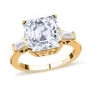 DOORBUSTER Moissanite Ring In Vermeil Yellow Gold Over Sterling Silver 5.60 Ctw -Jewelry store 7306339