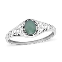 Green Aventurine Bangle Bracelet In Stainless Steel (7.00 In) 12.60 Ctw