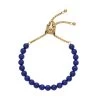 Lapis Lazuli And Neon Green Austrian Crystal Bolo Bracelet With Tiger Motif Slider Lock In ION Plated YG Stainless Steel (6-9In) 30.00 Ctw -Jewelry store 7312564